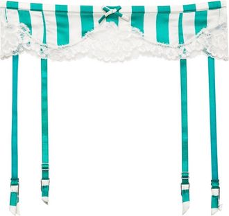 Fleur du Mal Womens Eve Garter Belt In Riviera Stripe
