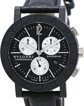 Bulgari Pre-owned Bb 38 Polshorloge - Heren - Vintage Horloges - Zwart - ONE Size - Leer - Vintage