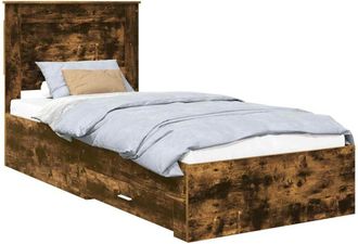 vidaXL Estructura De Cama Con Caj&oacute;n Con Cabecera Madera Contrachapada Vidaxl