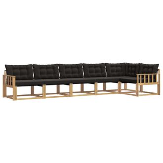 vidaXL Conjunto De Sof&aacute;s De Exterior Con Coj&iacute;n 6 Pcs Blanco Y Negro Vidaxl