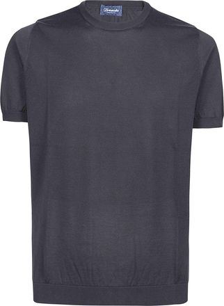 Drumohr Grey Cotton Relaxed T-Shirt