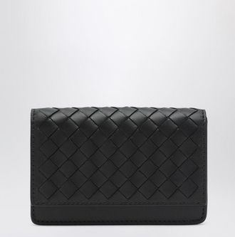 Bottega Veneta Small Black Intrecciato Continental Wallet