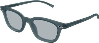 Gucci Ovale Zonnebril - Heren - Zonnebrillen - Blauw - 48 MM - Accessoires