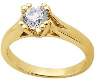 Allurez Double Prong Trellis Engagement Ring Setting in 14k Yellow Gold