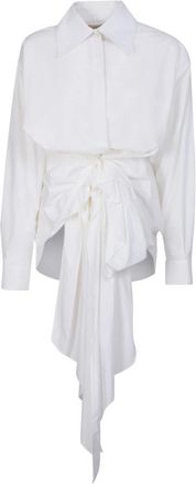 Quira Katoenen blouse met gedrapeerd detail - Dames - Overhemden - Wit - 2XS - Katoen - Overhemden