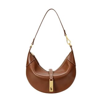 Polo Ralph Lauren Handbags, female, Brown, Size: ONE SIZE Mini Calfskin Shoulder Bag - Cuoio