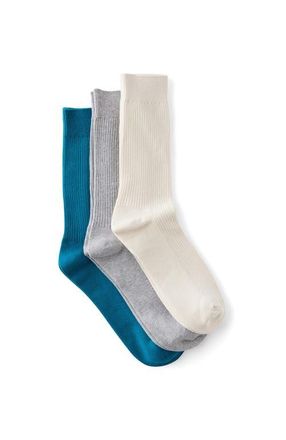 Cotton On Mens 3 Pack Easy Socks in Bone Grey Marle Deep Teal at Nordstrom
