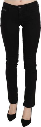 Costume National Elegante Zwarte Slim Fit Jeans - Dames - Slim Fit Jeans - Zwart - W26 - Katoen - Jeans