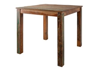 Massivmoebel24 Tavolo Da Pranzo In Legno Di Legno Riciclato 80x80x76 Multicolore Laccato Nature Of Spirit 124