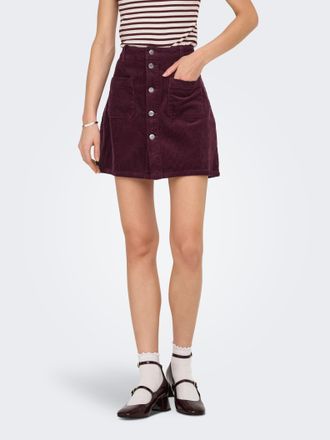 Jacqueline de Yong Cordrock JDY JDYSHIRAZ CORDUROY SKIRT PNT DIA, Damen, Gr. XS (34), windsor wine, Cord, Obermaterial: 100% Baumwolle, unifarben, kurz, R&ouml;cke Cordrock