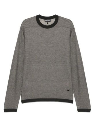 Emporio Armani textured sweater - men - Virgin Wool/Lyocell/Silk - S - Grey