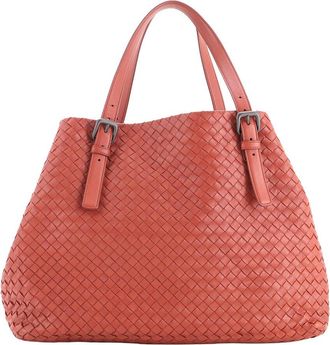 Bottega Veneta Red Intrecciato Nappa A-Shape Tote Large (Authentic Pre-Loved)