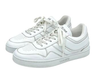 Celine Low Lace Up White Lther Sneakers Size 39