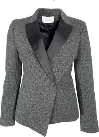 Kaos Lurex Jas Dubbelrij Zwart - Dames - Blazers - Zwart - S - Katoen - Jassen