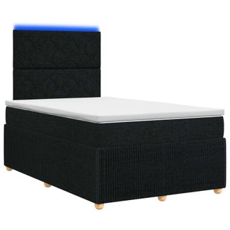 vidaXL Letto Box Spring Led Con Materasso Nero 120 X 200 Cm Tessuto Vidaxl