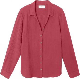 Xirena Womens Chariot Long Sleeve Shirt In Red Dahlia