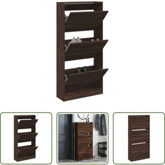vidaXL Scarpiera marrone - Scarpiera Rovere Marrone 60x21x125,5 cm in Legno Multistrato
