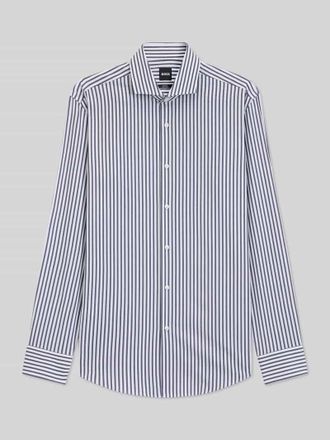 HUGO BOSS Slim Fit Businesshemd aus Baumwoll-Mix Modell HANK-SP in Marine, Gr&ouml;&szlig;e 38