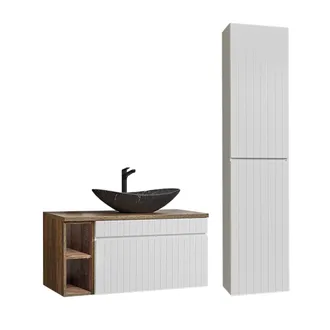 Petits Meubles Conjunto mueble lavabo individual tableros laminados blanco