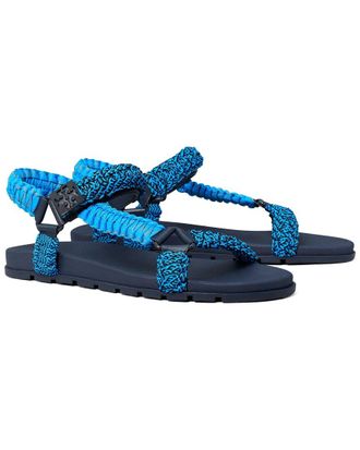 Tory Burch Mellow Trail Leather-Trim Rope Sandal