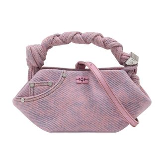 Ganni Womens Quilted Cotton Mini Bag Pink