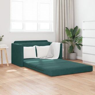 vidaXL Vidaxl - Divano letto Verde Scuro 124 x 204 x 61 cm Velluto