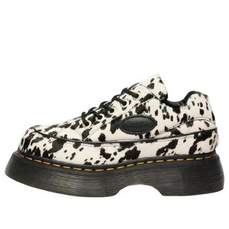 Dr. Martens Buzz 5-Eye Dalmatian Hair-On Leather Shoes Cream Black 42846100