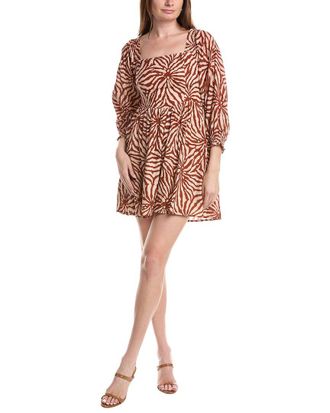 Saltwater Luxe Printed Linen-Blend Mini Dress