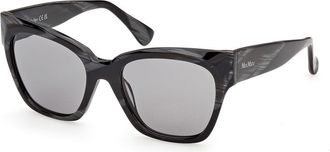 Max Mara MM0204 63A Womens Sunglasses Black Size 54