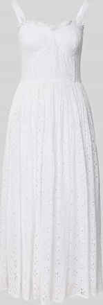 Lace & Beads Midikleid mit Allover-Lochstickerei in Offwhite, Gr&ouml;&szlig;e XXL
