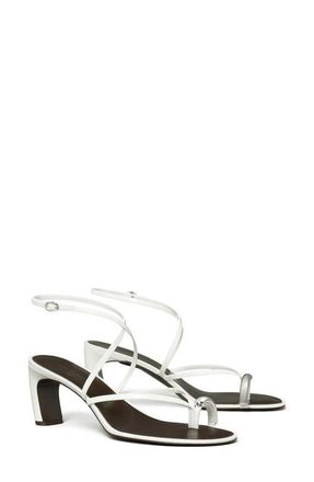 Tory Burch Strappy Sandal in Bianco /Silver at Nordstrom, Size 10.5