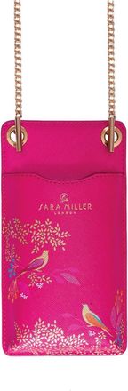 Sara Miller Phone Crossbody Pouch, Wallet with Card Holders, Womens Travel Bag with Chain Strap, Chelsea Pink