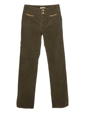 Celine corduroy chain-detail trousers - Brown