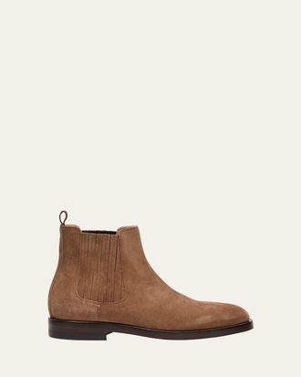 Brunello Cucinelli Mens Suede Chelsea Ankle Boots