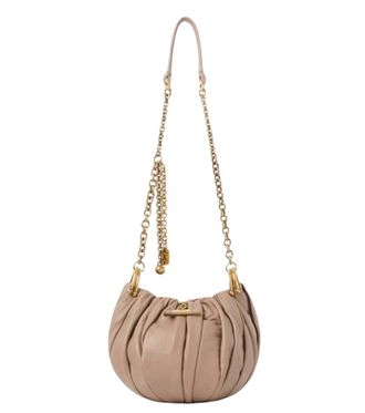 Chlo&eacute; Beige Plisse Medium Shoulder Bag