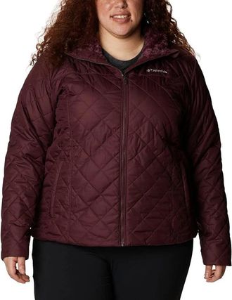 Columbia Copper Crest Quilted Jacket Womens Maroon Hooded Full Zip JAX844