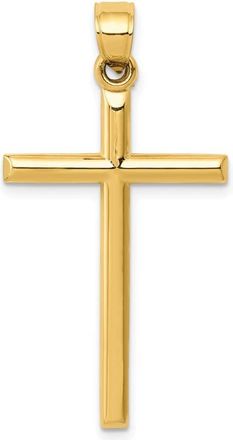 Diamond2Deal 14k Yellow Gold Polished Hollow Cross Pendant