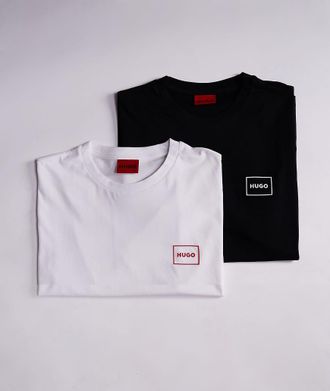 HUGO BOSS HUGO - RED- Confezione da 2 T-shirt bianca/nera con logo Dugopak-Multicolore