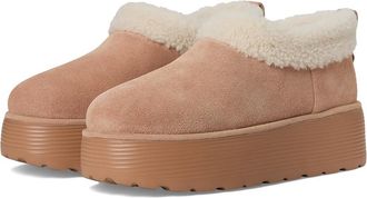 Stuart Weitzman Socharming Shearling Flatform Clogs Womens Dress Flat Shoes New Camel/Cream : 10.5 M, Suede