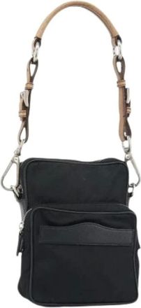Prada Pre-owned Shoulder Bags, female, Black, Size: ONE SIZE Pre-owned Vintage Nylon Shoulder Bag