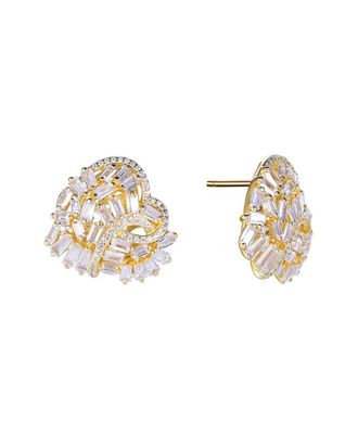 Suzy Levian Suzy Levian Silver Cz Large Cluster Heart Earrings