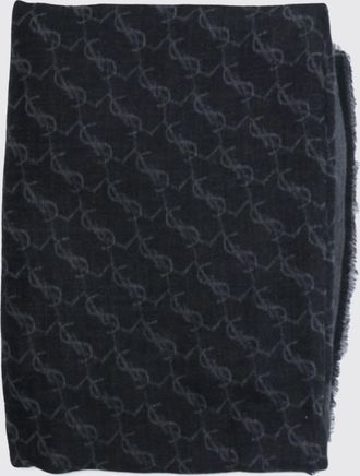 Saint Laurent Sciarpa in misto cashmere con monogramma YSL jacquard
