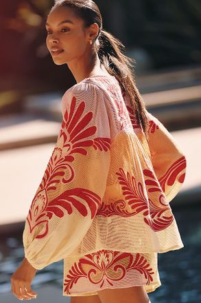Farm Rio Arabesc Balloon Sleeve Blouse