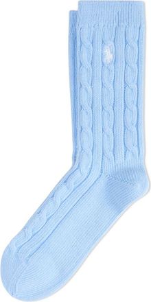 Polo Ralph Lauren Seasonless Cable Crew Socks in Light Blue at Nordstrom, Size 9