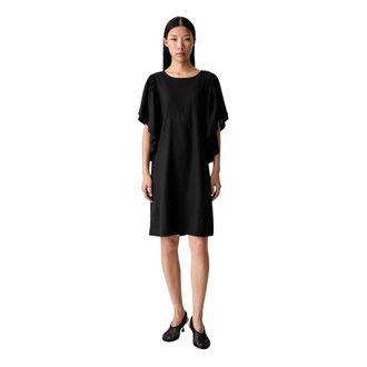 Vicolo Jurk met ruchesmouwen - Dames - Korte kleedjes - Zwart - S - Linnen - Kleedjes
