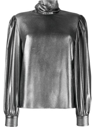 Alberta Ferretti Blouse met metallic-effect - Grijs