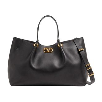 Valentino Garavani VLogo Signature Large Tote - female - Valentino Garavani - Shopping Bags - Black - ONE SIZE - Bags