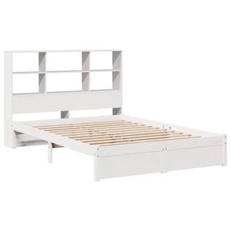 Berkfield Home Decorative Bookcase Bed without Mattress White 160x200cm Solid Wo | Size: 160x200 cm
