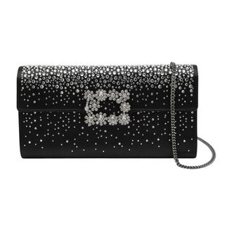 Roger Vivier Pochette Efflorescence in raso con strass - - Bags - Donna - Nero - ONE SIZE