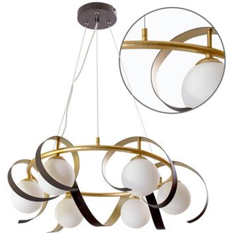 Fabrilamp Akunadecor Lampara 6 Luces Inara Dorada Con Tulipas Esfericas
